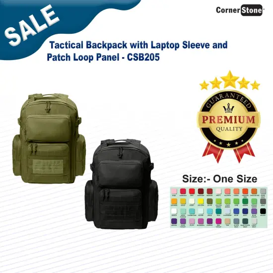 CornerStone&reg; Tactical Backpack with Laptop Sleeve and Patch Loop Panel Coyote Brown {2}