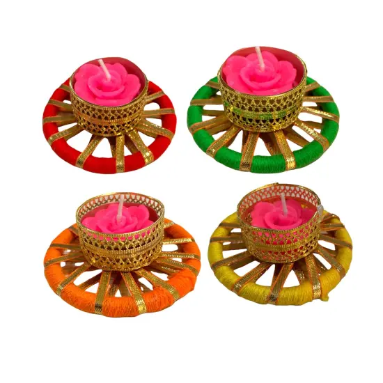 Tealight Candle Holder &ndash; Festival of Light Rajasthani T-light Stand for Diwali, Christmas, Hanukkah, Thanksgiving & Home Decor &ndash; Rose Candle Holder for Centerpiece & Dining Table {6}