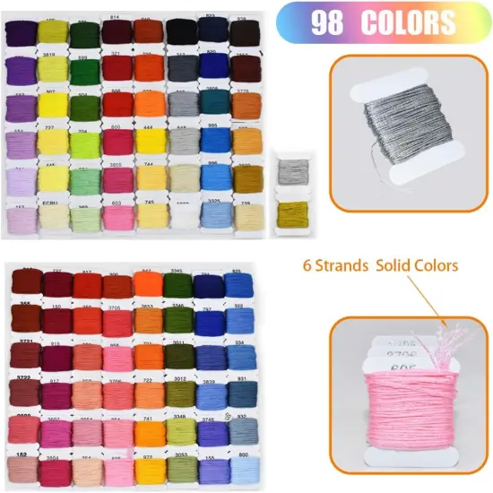 98 Color Embroidery Floss Cross Stitch Cotton {2}