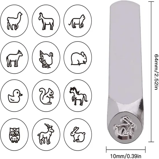 6MM - 12pcs Animal Design Metal Stamp Set {2}
