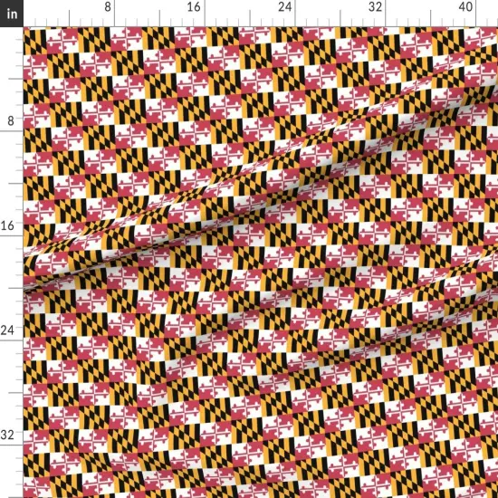 Various Fabrics by the Yard or Fat Quarter Small Maryland Flags Color Flag Naval State Sailing Custom Printed Fabric by Spoonflower {1}