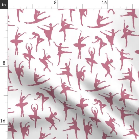 Various Fabrics by the Yard or Fat Quarter Mauve Ballerinas Large Dancing Girls Women Dance Ballet Custom Printed Fabric by Spoonflower {2}