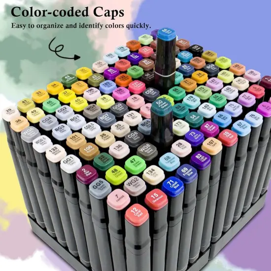 120 Colors Alcohol Markers Set with Base {3}
