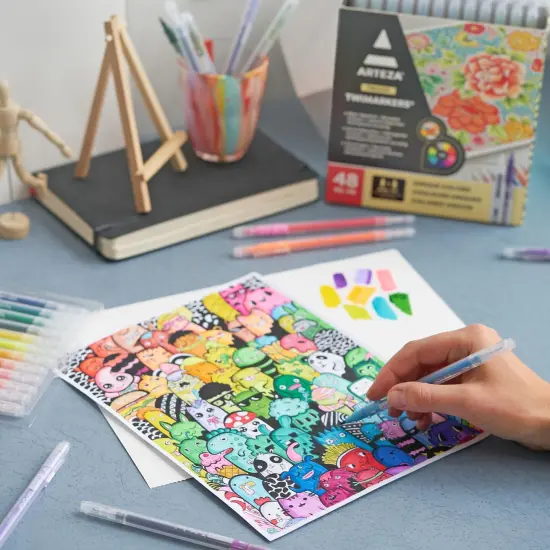 Dual Tip Brush Markers &ndash; Set of 48 {5}