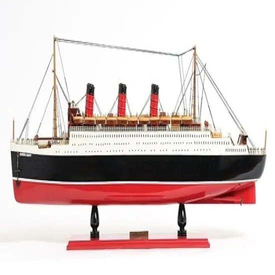 12 Black and Red RMS Queen Mary Large Boat Hand Painted Decorative Boat {1}