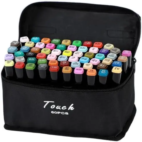 Pack of 60 Colors Alcohol Based Markers {1}