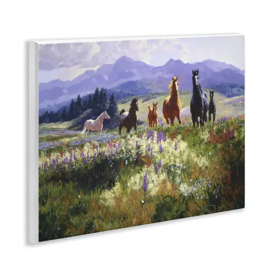 Stupell Industries Horses Trotting Through Floral Valley Wall Plaque By Claire Goldrick {3}