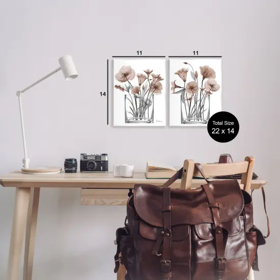 Stupell Industries Contemporary Vases of Flowers 2pc Wall Plaque Set By Albert Koetsier {3}