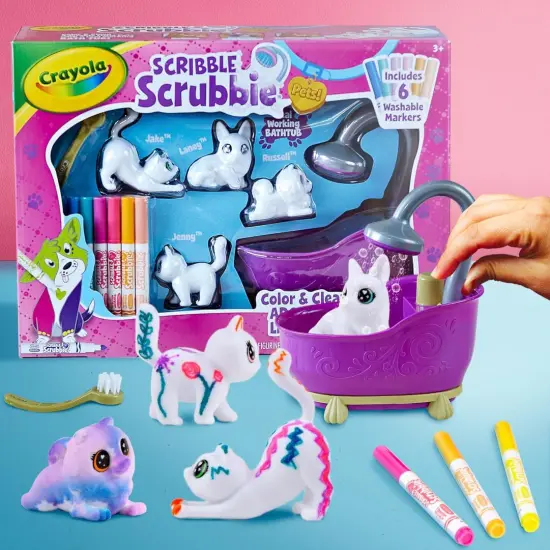 Scribble Scrubbies Tub Set (4 Pets) Coloring Animal Craft {3}