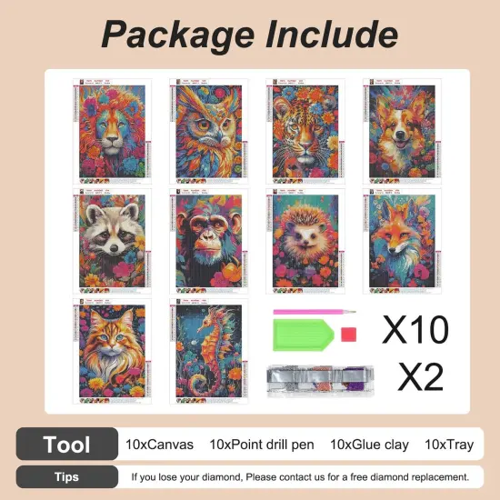 10 Pack 5D Diamond Art Kits for Beginners {2}