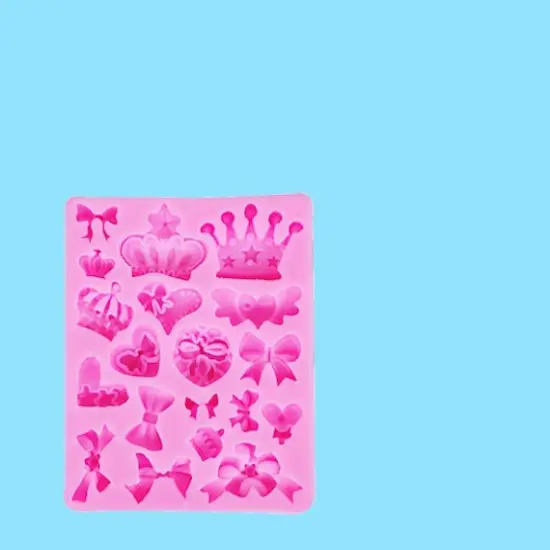 Detailed Crown and Bow-Shaped Silicone Mold for Homemade Sweets {2}