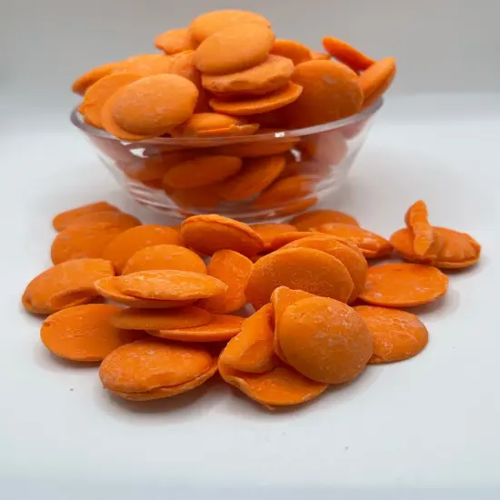 2.5lb Merckens Orange Chocolate Candy Melts for Dipping Coating Drizzling Baking and Decorating {2}