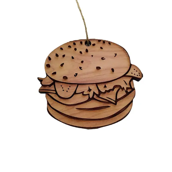 Hamburger - Cedar Ornament {1}