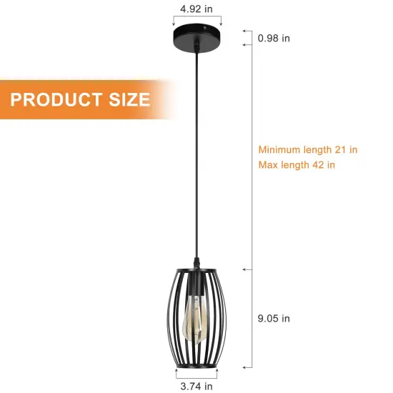 Industrial Cage Hanging Light Pendant Light Ceiling Lighting Fixture for Hallway {2}