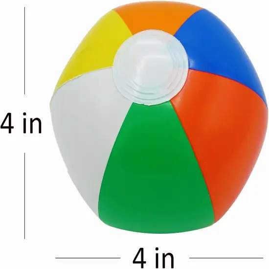 4E's Novelty 100 Pack Mini Beach Balls &ndash; 4"" Inflatable Beach Balls Pool Party Favors for Kids {4}