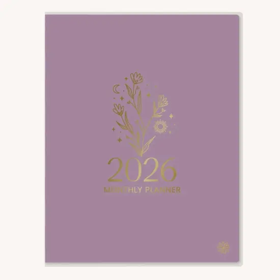 bloom daily planners 2026 Monthly Planner, 9" x 12", Gold Floral Stamp {1}