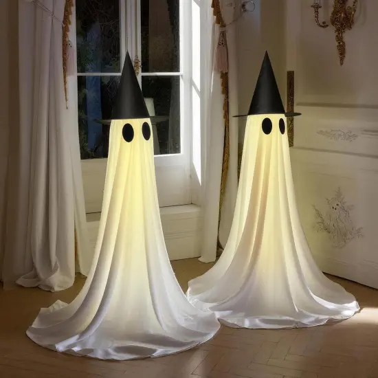 5 FT Ghost Decor with Remote Controlled String Lights USB or Battery Powered {4}