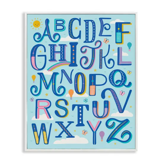 Stupell Industries Alphabet Letters in Sky Framed Giclee By Jalynn Heerdt {1}