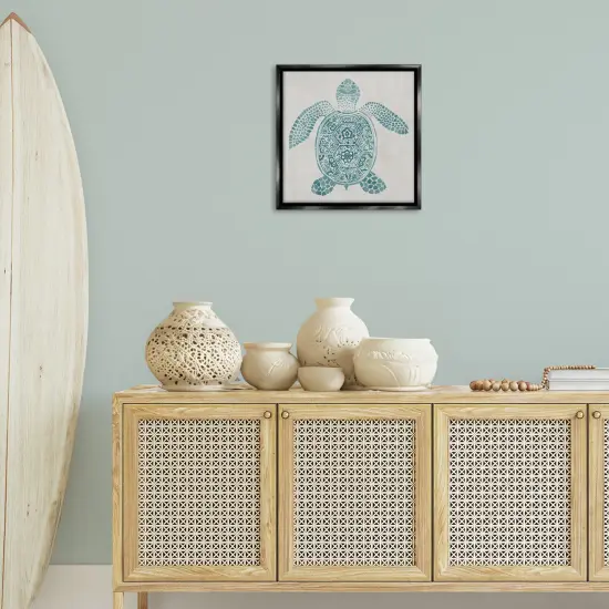 Stupell Industries Mediterranean Patterned Turtle Floating Frame By Hannah Dawson {2}