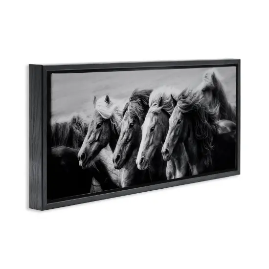 Stupell Industries Monochrome Horse Herd Gallop Floating Frame By PHBurchett {9}