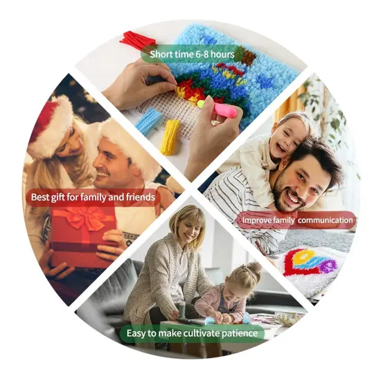 ZuoAnLF Latch Hook Kits for Adults Kids,Soft Simple Embroidery DIY Latch Hook Craft Kit with Printed Pattern Include Latch Hook10x10 Inch (Love) {2}