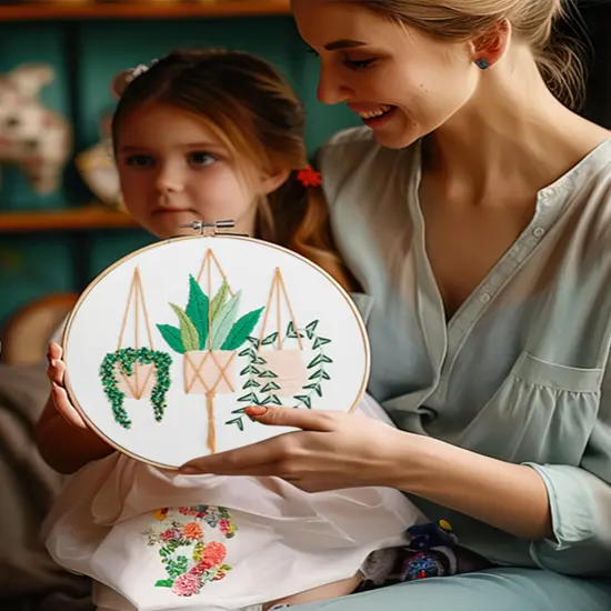 3 Sets Embroidery Kit for Beginners Needlepoint Cross Stitch Kits for Adults,Stitch Learning DIY Sets with Instruction Video,Stamped Floral Patterns,Hoop,Threads,Sewing Hobby {5}