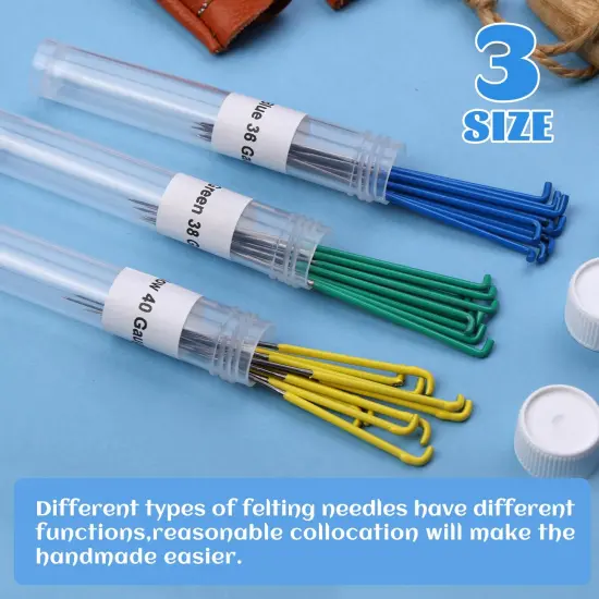 Mayboos 30 Pcs Needle Felting Needles, 3 Colors Wool Felting Supplies Felting Needles Color Coded Wool Felting Needles Tool Kit with Needle Box for Wool Felting 36 Gauge, 38 Gauge, 40gauge {6}