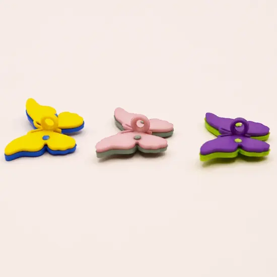 Bright Wings Butterfly Craft Embellishments Colorful Shank-Back Buttons 24pcs {2}