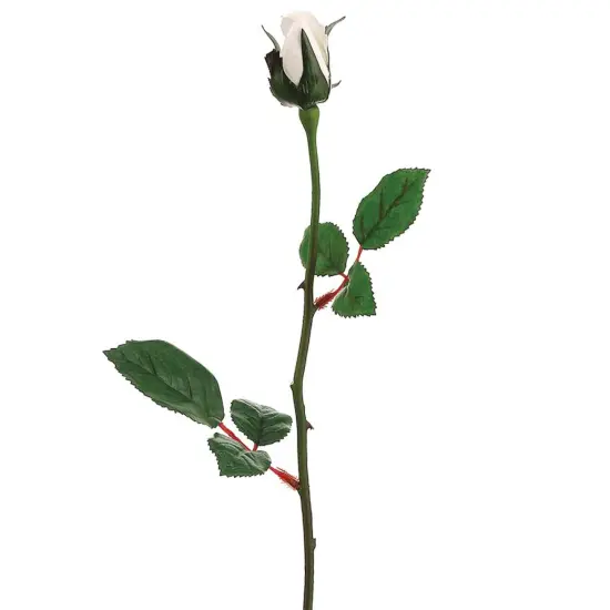 Allstate Single Long Stem Rose Bud Artificial Floral Spray - 23" - Cream Ivory {1}
