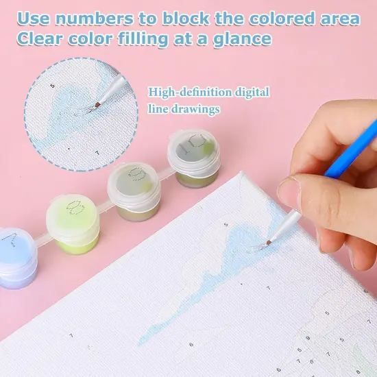 2 Pack Flower Paint by Number Framed, Flower Paint by Numbers for Adults Beginner, Adults Paint by Number Kits Flower {4}