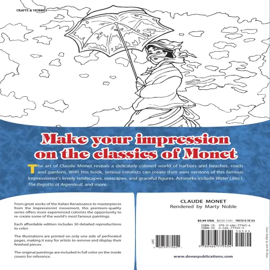Dover Masterworks: Coloring Your Own Monet Paintings-Softcover {2}