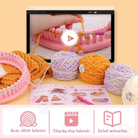 Knitting Loom Kit for Beginners, Creative Craft(Pink) {2}