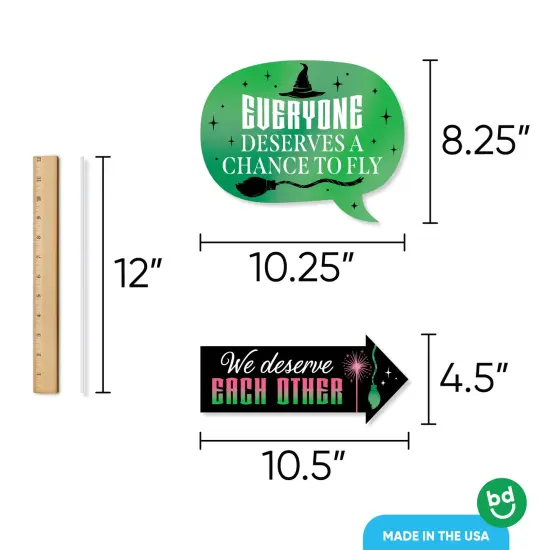 Big Dot of Happiness Funny Witch Photo Props, Pink and Green Birthday or Halloween Party Decoration, Photo Booth Props Kit &ndash; 10 Count Selfie Sticks {6}