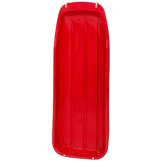 Best Choice Products 48in Kids Outdoor Plastic Sport Toboggan Winter Snow Sled Board Toy w/ Pull Rope Red {3}