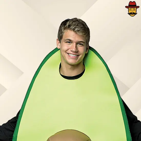 Avocado Adult Costume Funny Green Fruit Tunic with Seed Halloween Party Outfit {2}