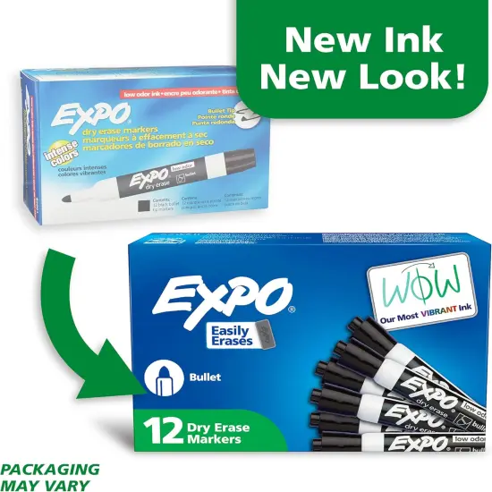 Low Odor Bullet Black Dry Erase Markers {2}