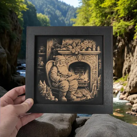 Framed Art - CUSTOM - Santa Fireplace {5}