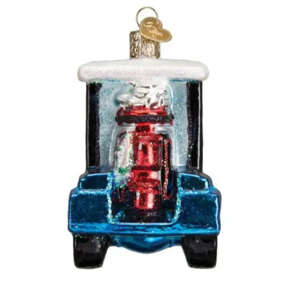 Old World Christmas 4.0 Inch Golf Cart Santa Christmas Tree Ornament , Ornament Tee Blue {2}