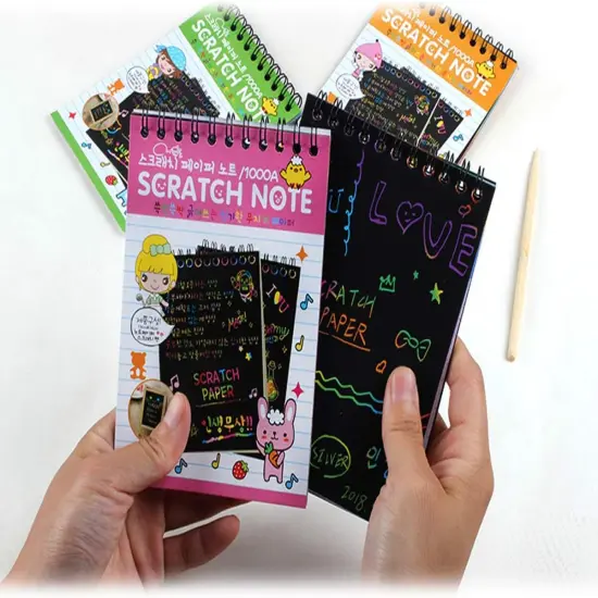 16Pack Rainbow Scratch & Sketch Note Pads,10 Pages(Four Colours, with Four Stylus) {5}