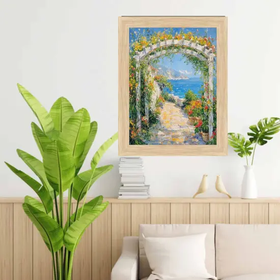 Cypress Natural Oak Wood Picture Frame 40x40 frame {1}