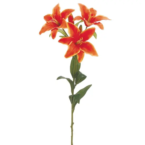 Allstate Two-Tone Day Lily Artificial Floral Spray - 30" - Orange and Yellow {1}
