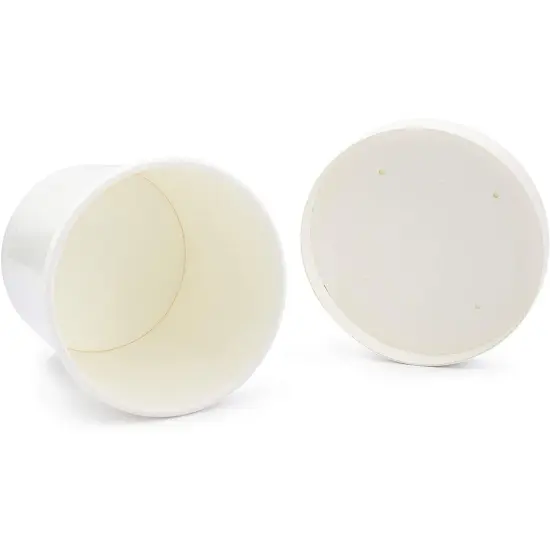 50-Pack 12 oz Disposable Soup Containers with Lids - To Go Paper Bowls for Food, Chili Cups, Ice Cream (White, 3.5x3.6 Inch) {7}