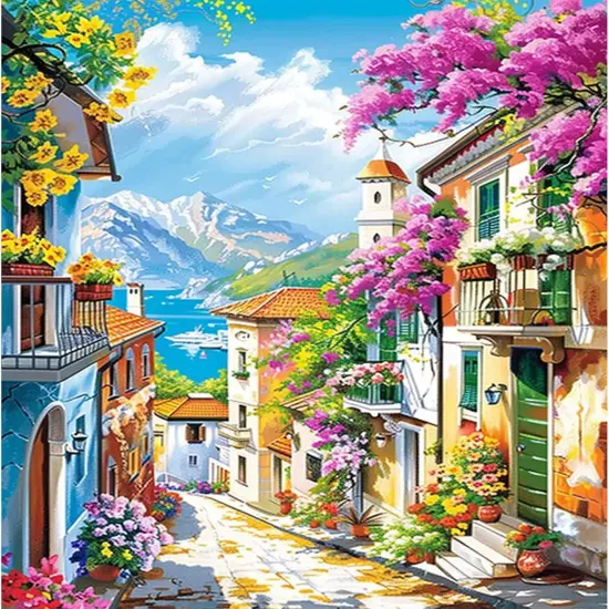 Town Landscape Adult Paint by Number Kit (16x20 Inch) {1}