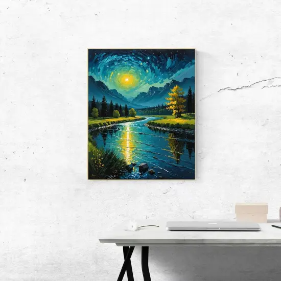 Mountain Tree Oil Painting Kit Adults' Paint-By-Number Kits,16x20 Inch {4}