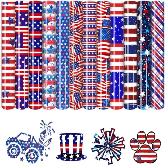 12pcs 12''x 10''Independent Day HTV Patriotic Heat Transfer Vinyl {1}