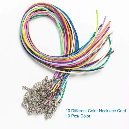 100Pcs Necklace Cord String with Clasp Bulk and Bracelet, Multicolor {3}