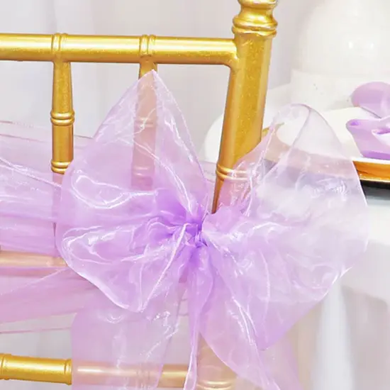 10 Pieces Lavender Organza Chair Sashes 8"x108" Wedding & Event Decor {3}