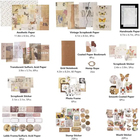 Vintage Scrapbook Kit - Brown {4}