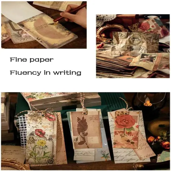 200Pcs Vintage Scrapbook Decorative Paper Set (B) {3}