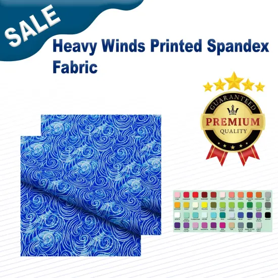 Heavy Winds Printed Spandex Fabric Multicolor {2}